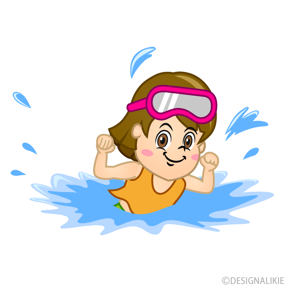 Girl Swimming in Sea Cartoon Free PNG Image｜Illustoon