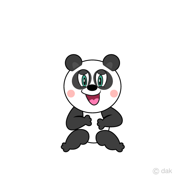 Personaje de panda riendo