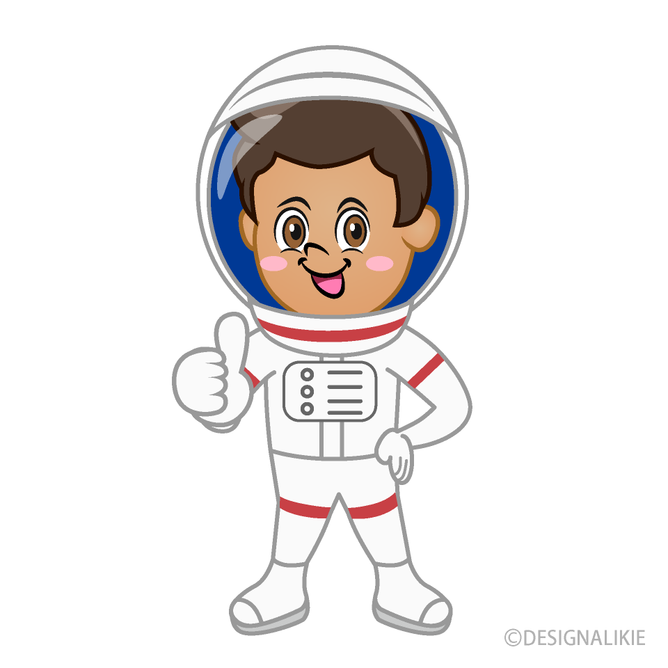 Niño Astronauta con Pulgares Arriba