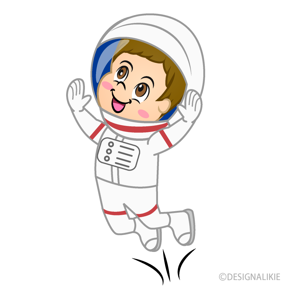 Boy Astronaut Jumping and Flying