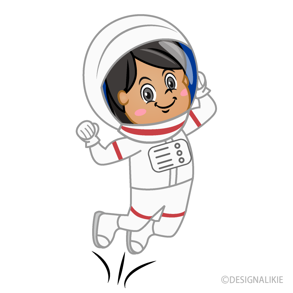 Girl Astronaut Jumping