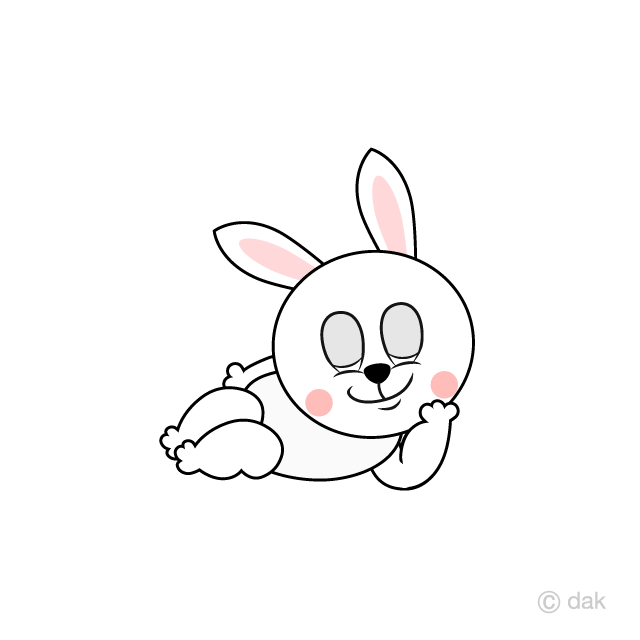 Sleeping Rabbit Cartoon Free PNG Image｜Illustoon