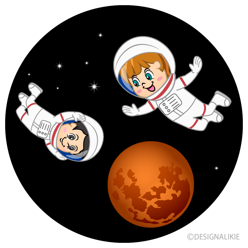 Astronautas Volando sobre Marte
