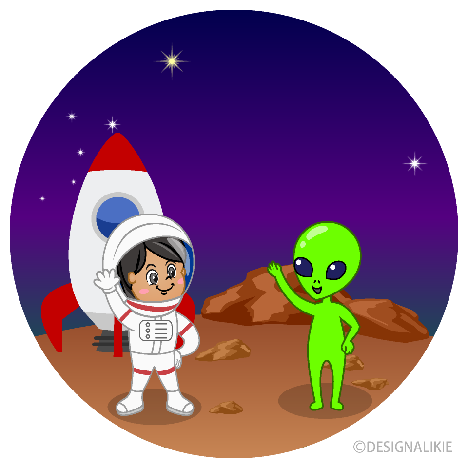 Astronauta y Extraterrestre