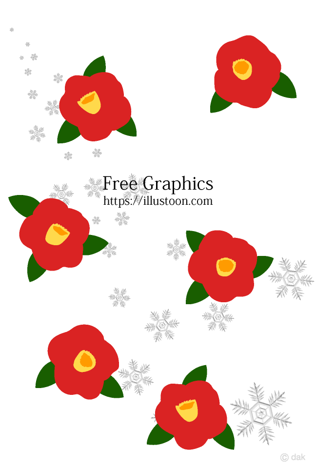 Red flower and Snowflakes Graphics card