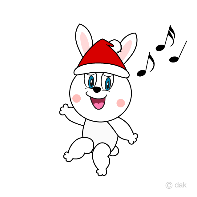 Conejo con gorro de Papá Noel Gratis Dibujos Animados Imágene｜Illustoon ES