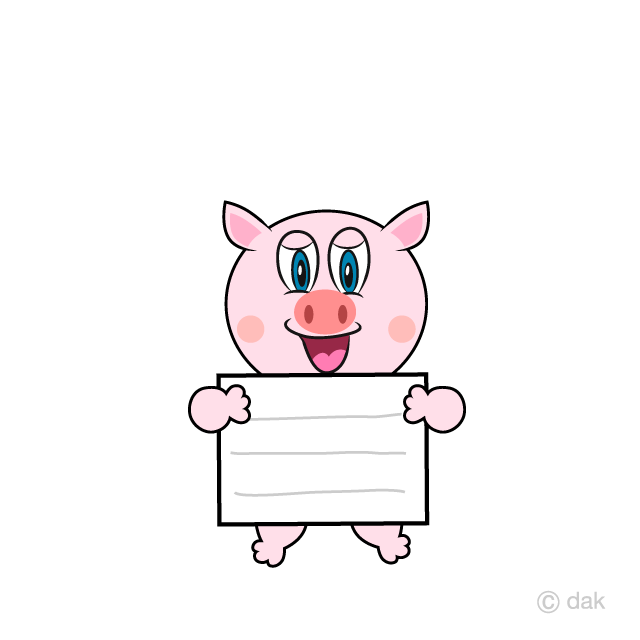 Cerdo con una tabla