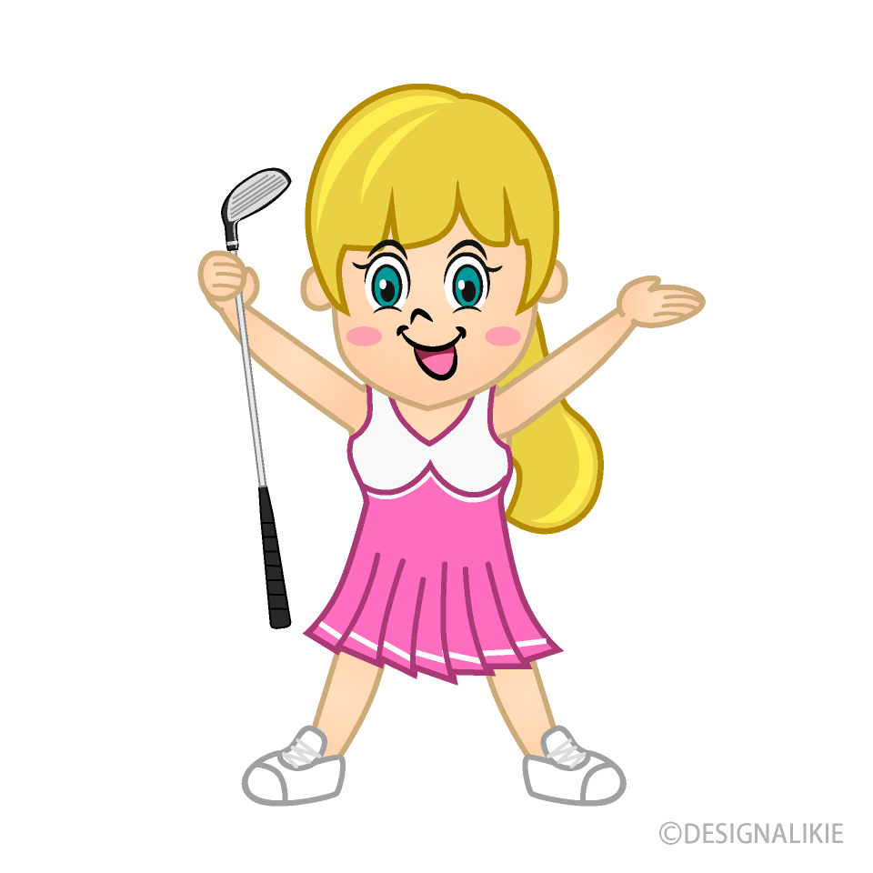 Girl Golfer Having Fun
