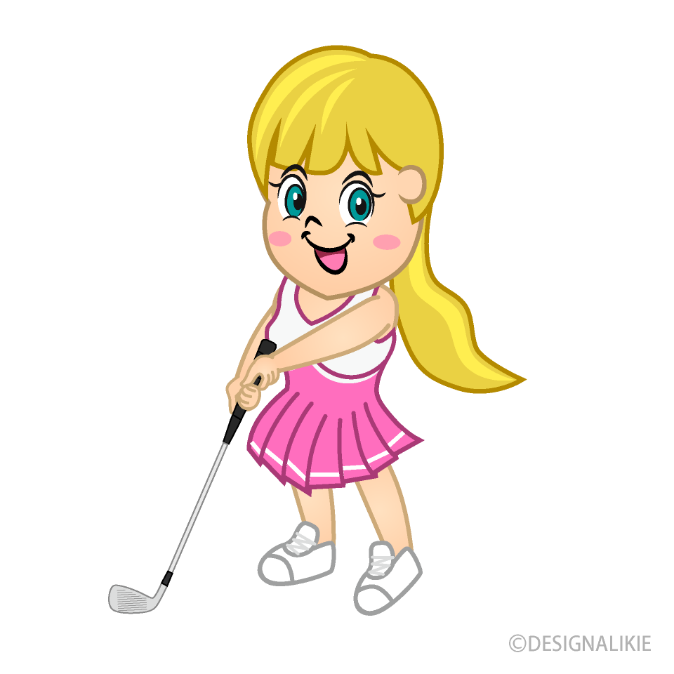 Girl Golfer with Iron