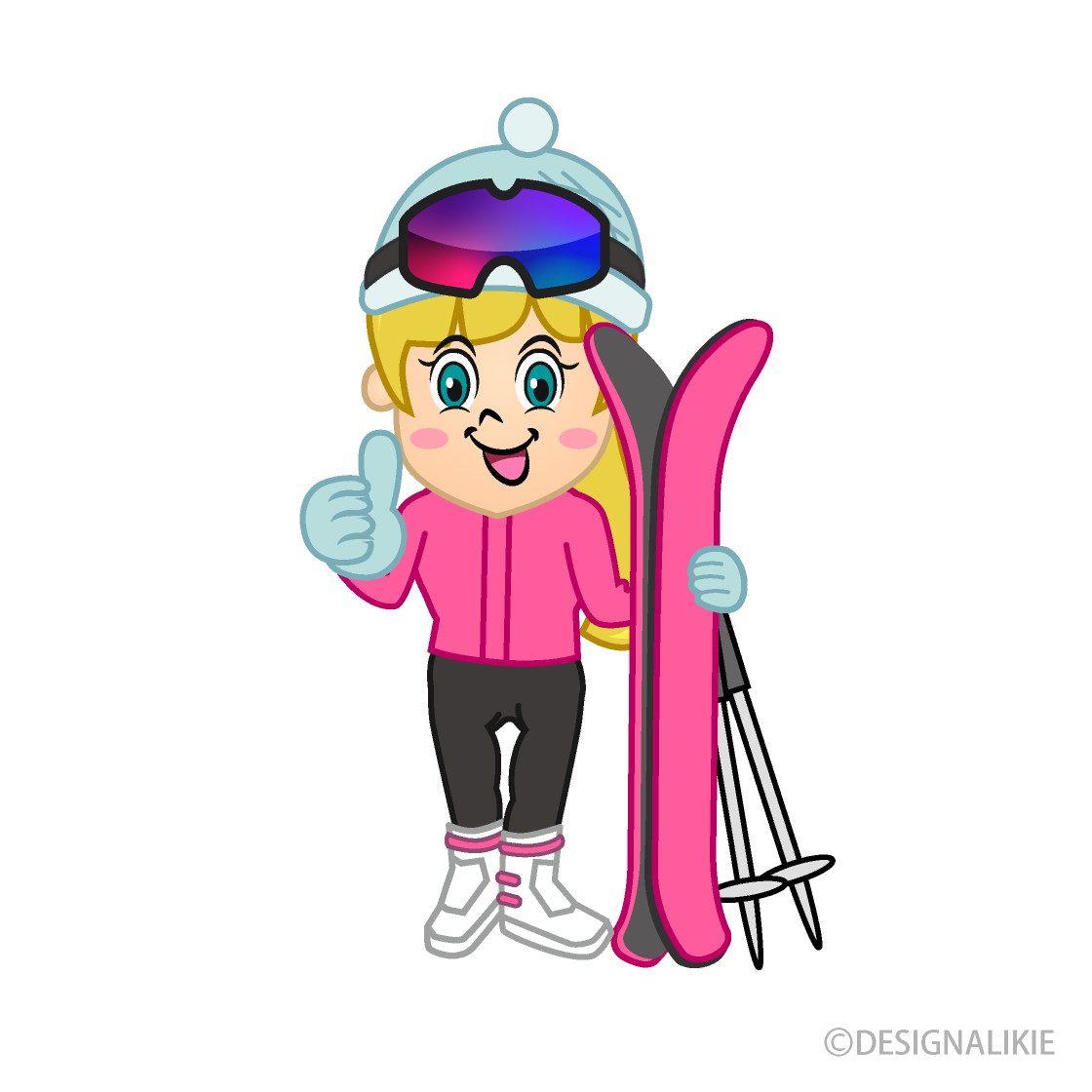 Chica Esquiadora Thumbs Up