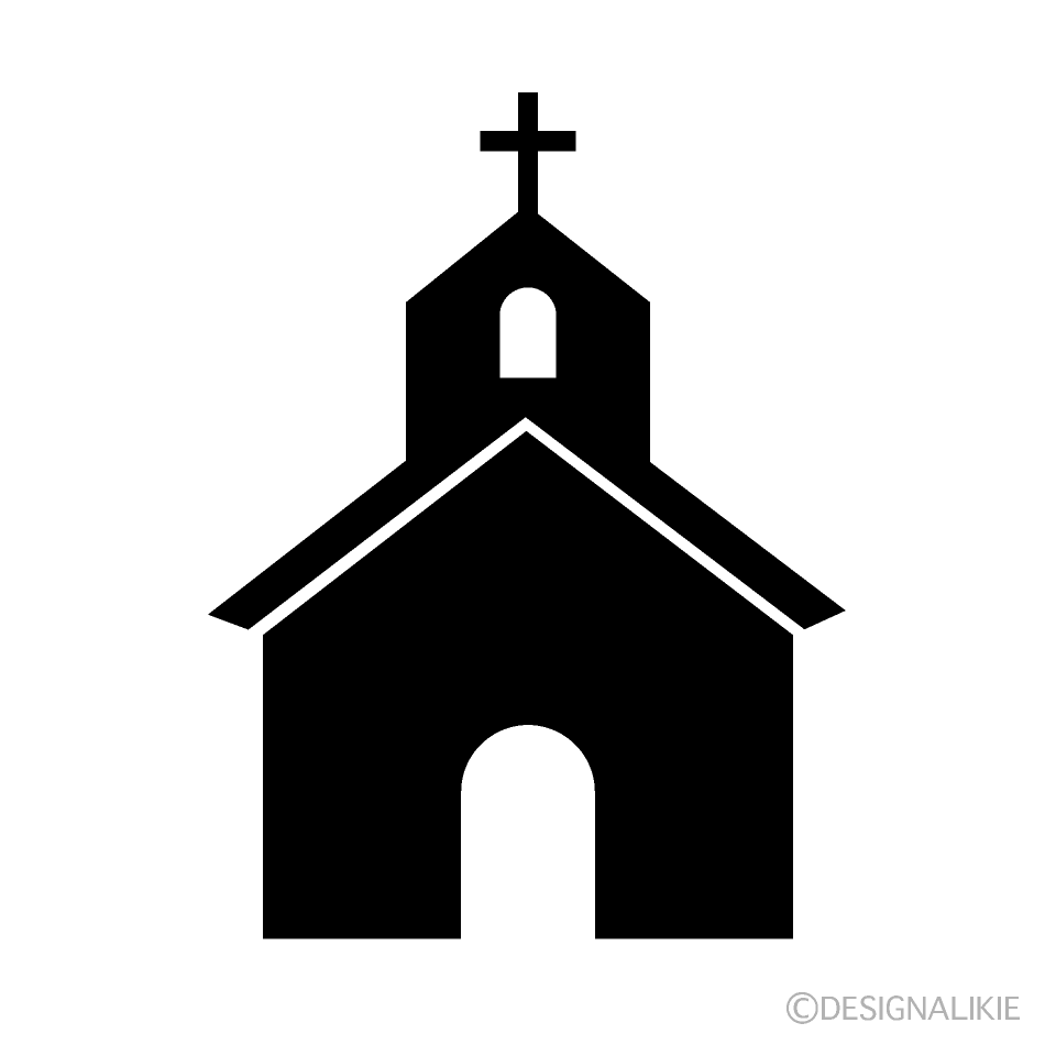 Church Symbol Silhouette Free PNG Image｜Illustoon