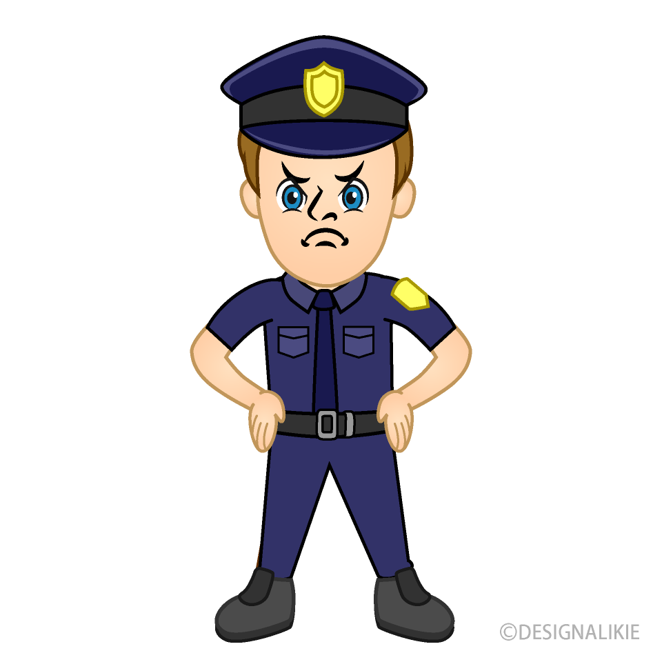 Angry Policeman Cartoon Free PNG Image｜Illustoon
