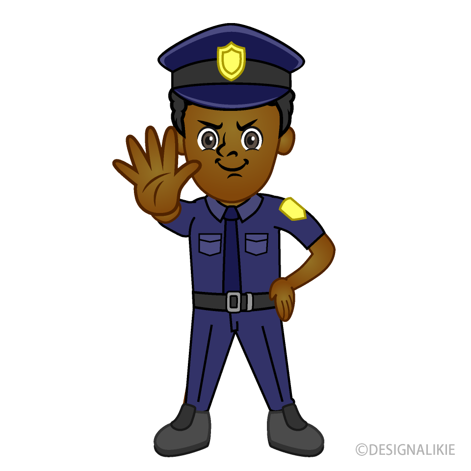 Police Officer Stop Gesture Cartoon Free PNG Image｜Illustoon