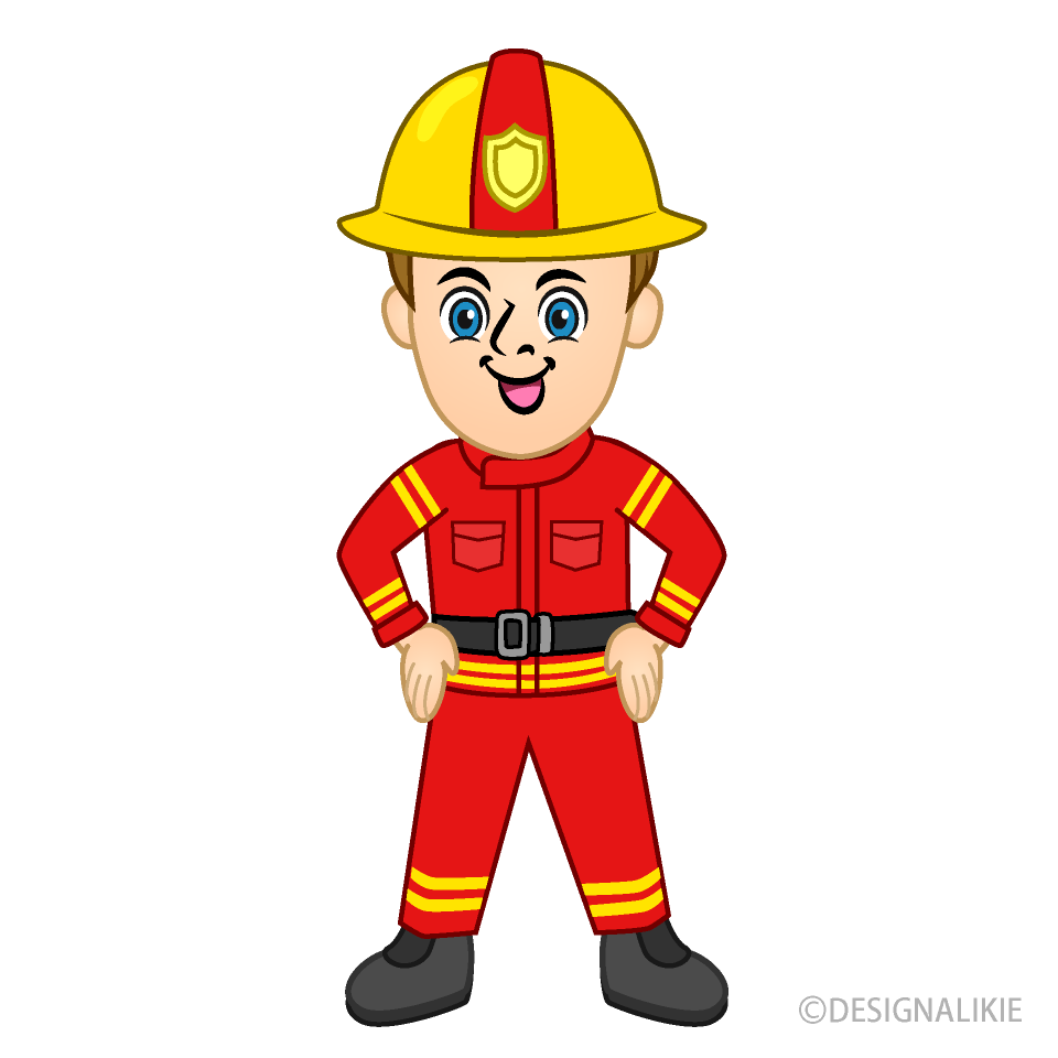 Red Firefighter Hands-on-Hips
