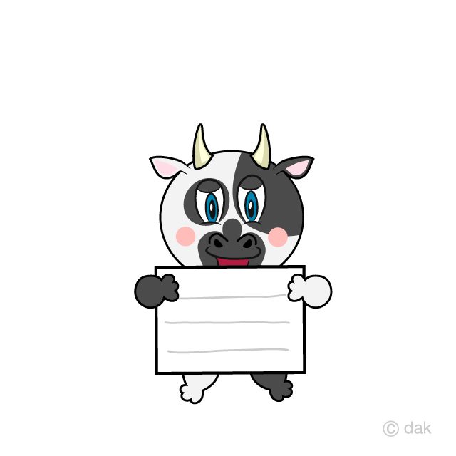 Vaca con una tabla Gratis Dibujos Animados Imágene｜Illustoon ES