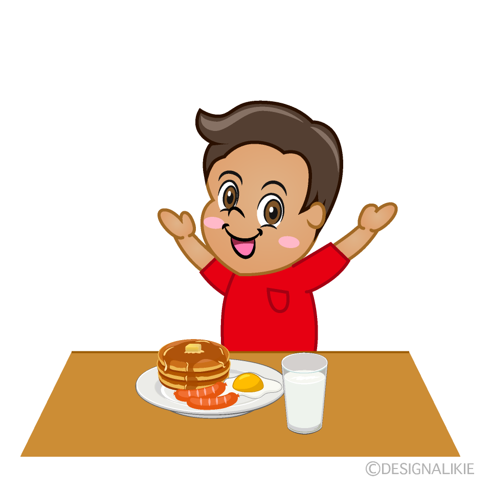 boy eating breakfast cartoon