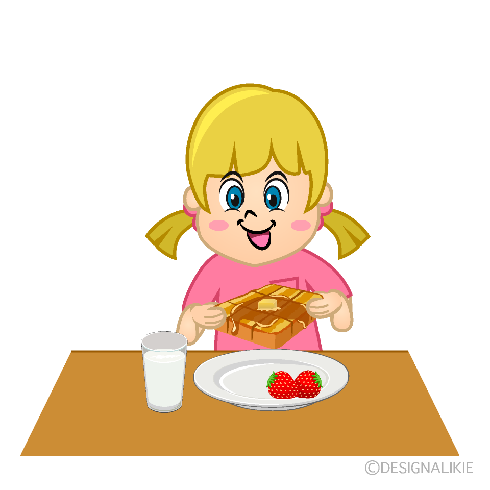 Girl Eating French Toast
