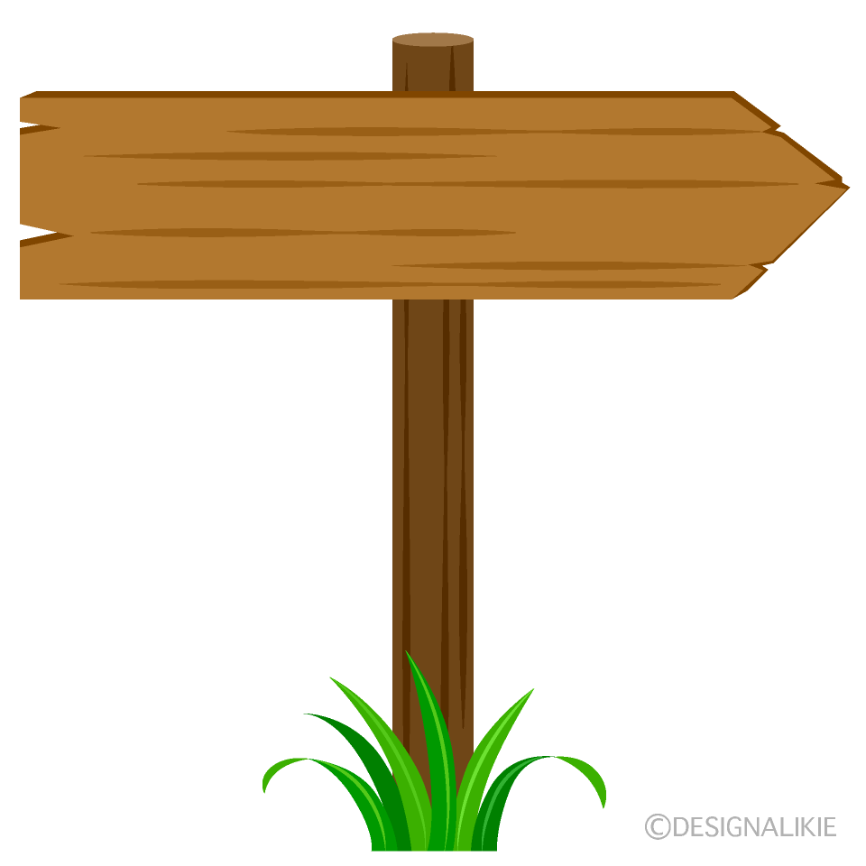 Arrow Signboard with Grass