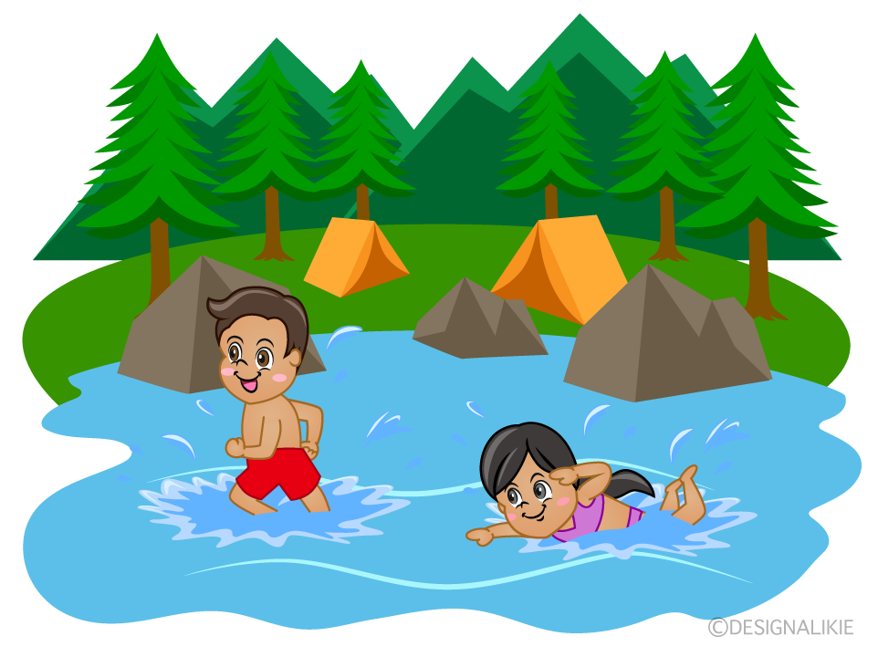 Swim in the River at Camp