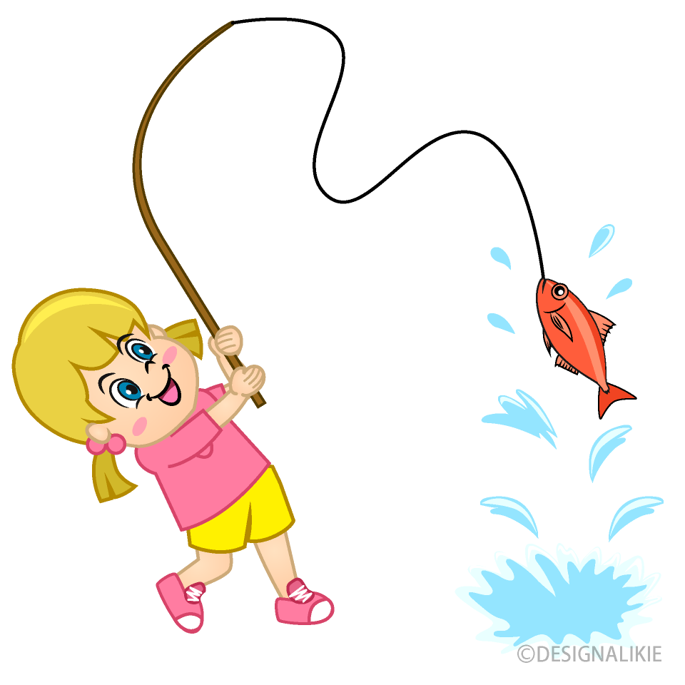 Girl Catching Fish
