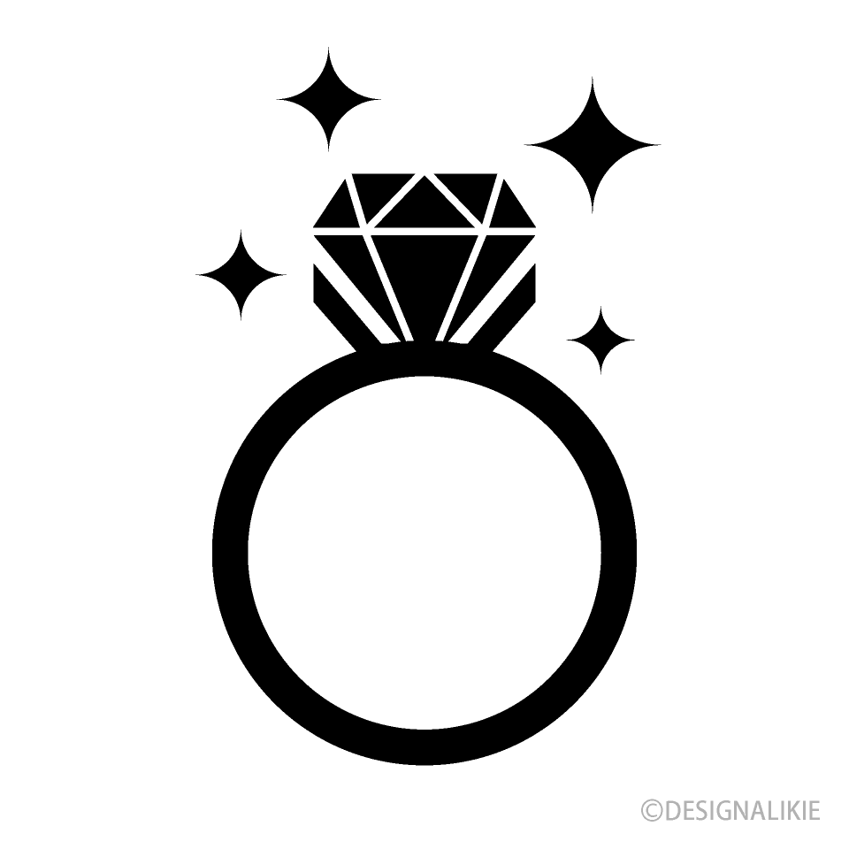 Outline diamond ring svg