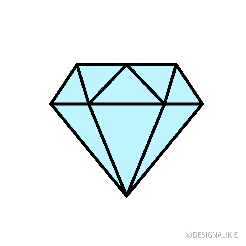 Simple Light Blue Diamond from Side
