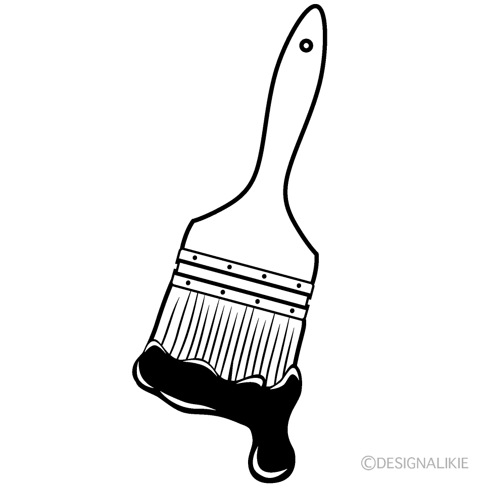 paintbrush logo black and white