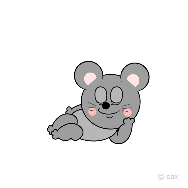 Sleeping Mouse Cartoon Free PNG Image｜Illustoon