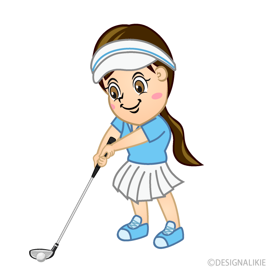 Golfista Mujer Realizando un Golpe de Swing