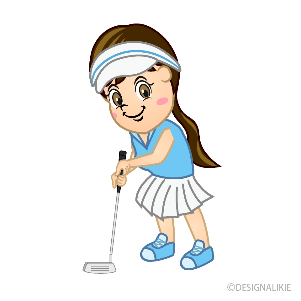 Putting Woman Golfer