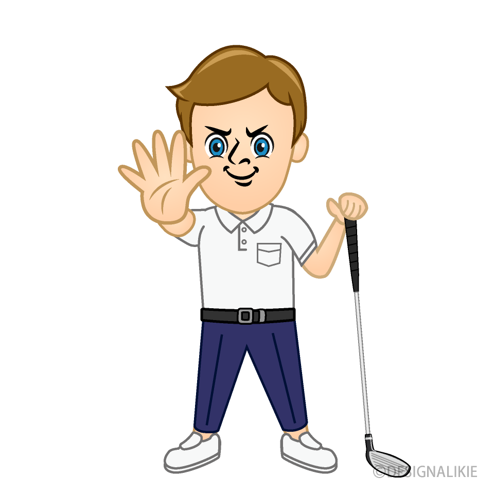 Male Golfer Stopping