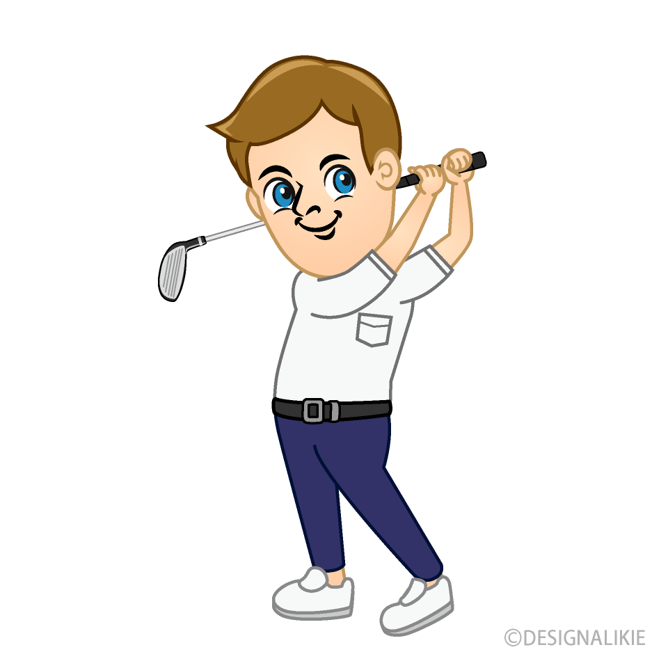 Male Golfer Swing Shot