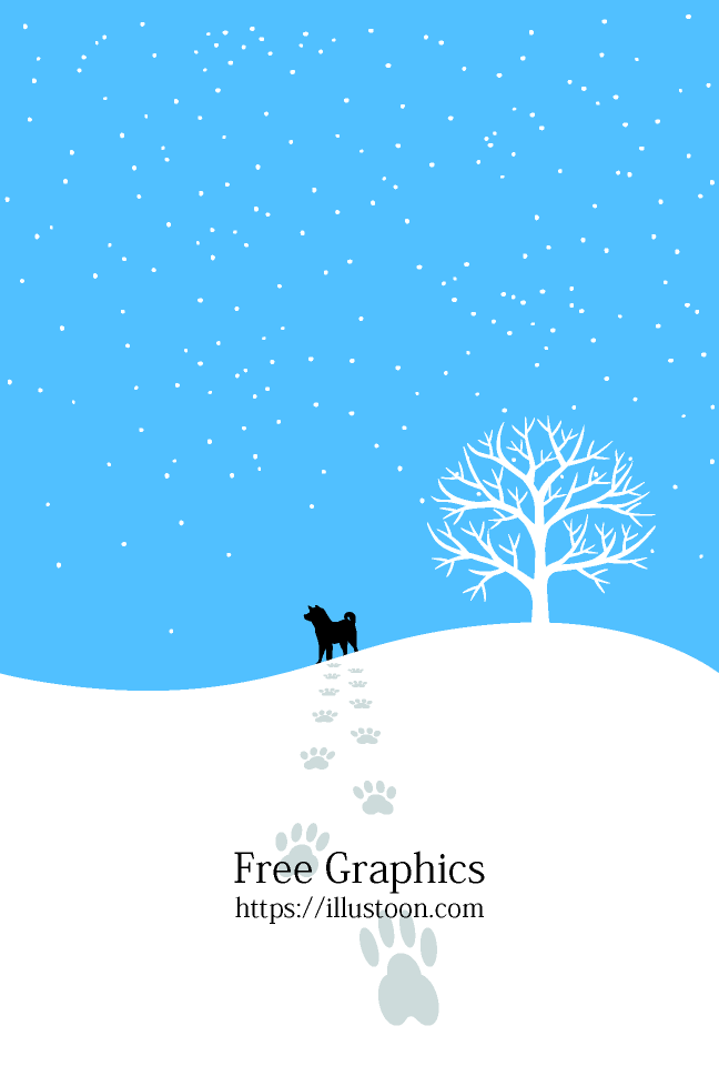 Snow hill and dog footprint graphics card
