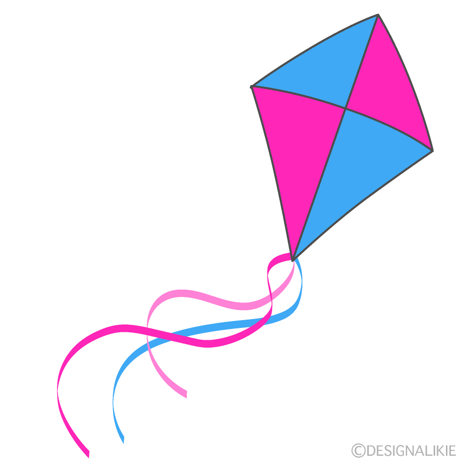 Pink and Blue Kite in Sky