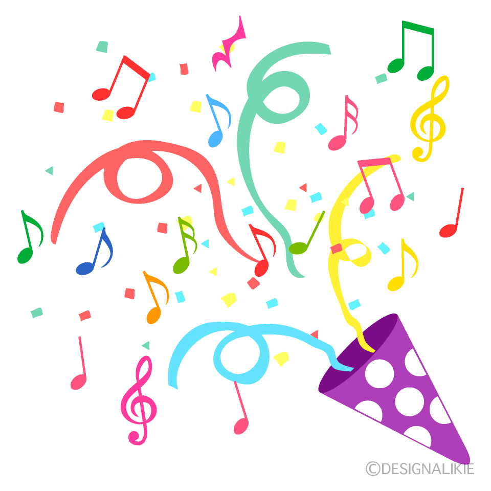 Celebrar con Notas Musicales Coloridas