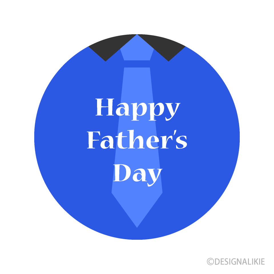 Father's Day Necktie Blue Circle