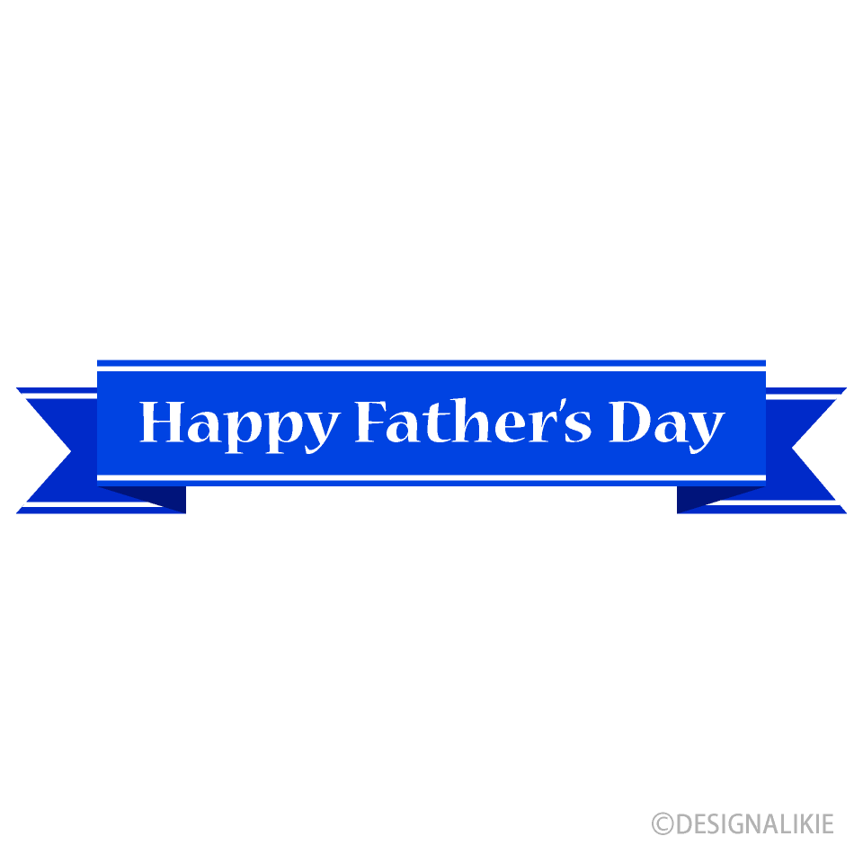 Happy Father's Day Long Blue Ribbon