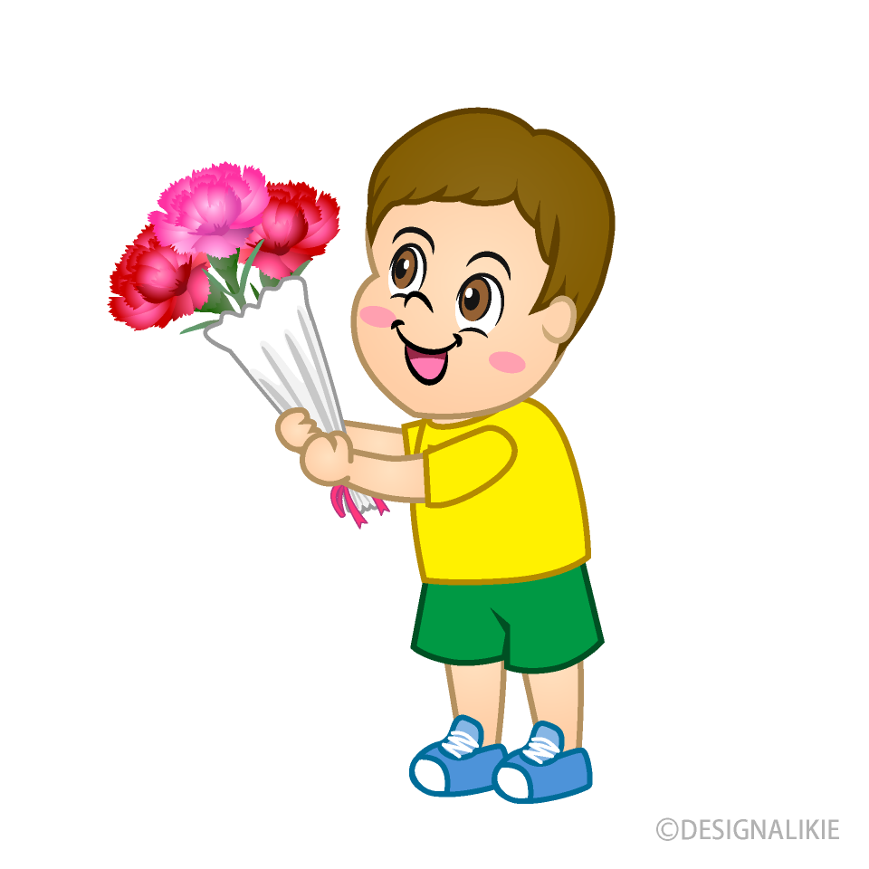 Little Boy Giving Flowers