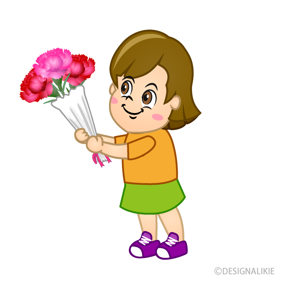 Girl Giving Flowers