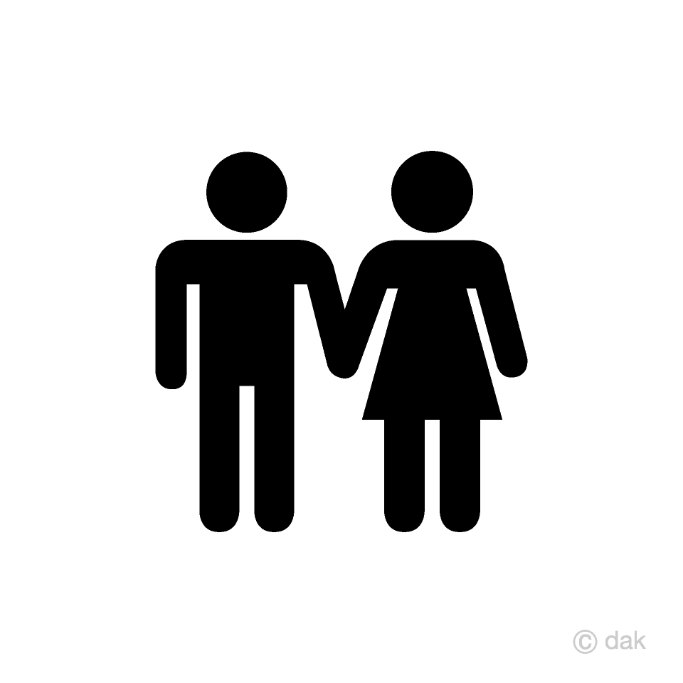 Hands holding Boy and Girl Pictogram