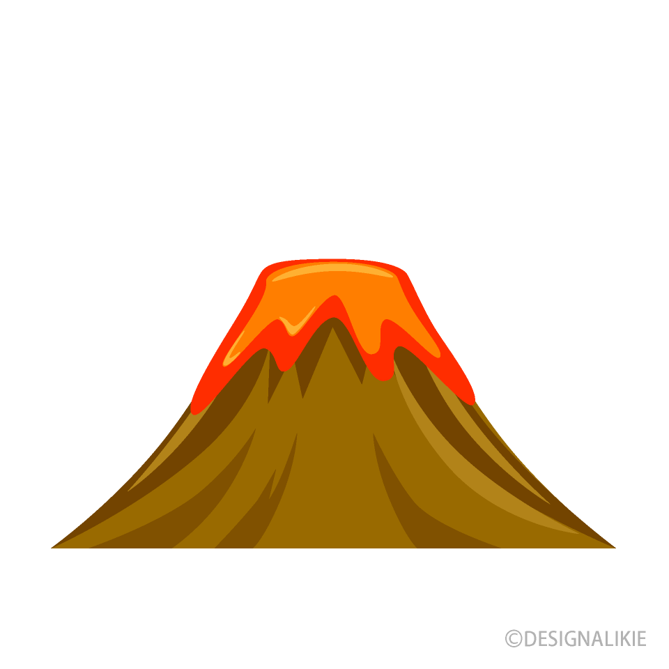 Volcano with Lava Flow