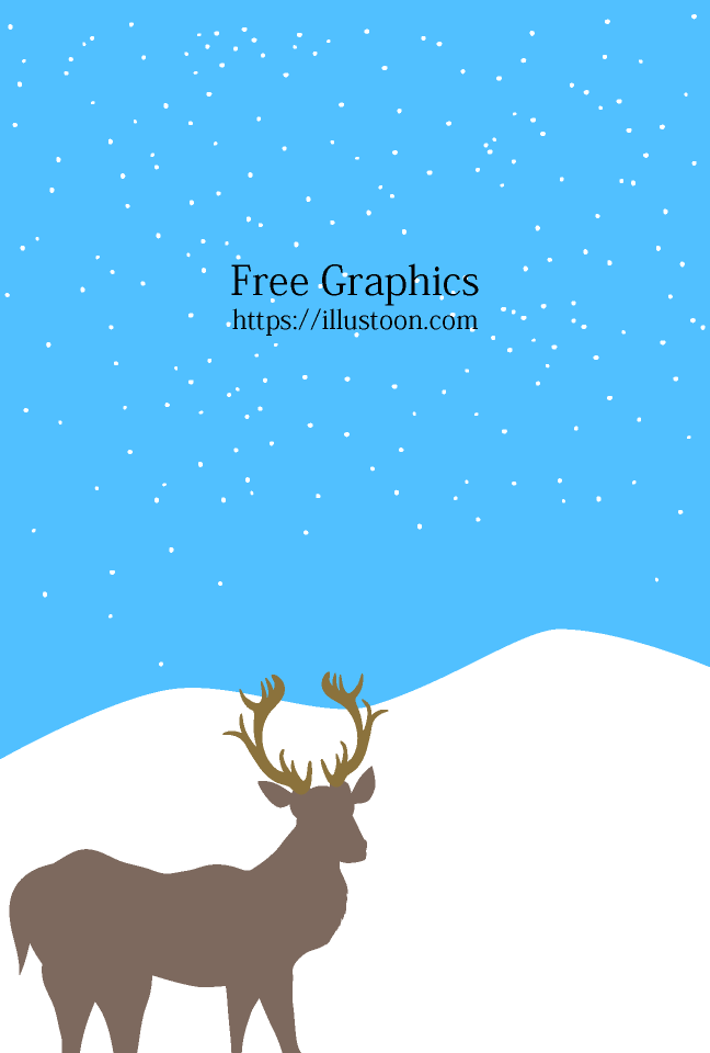 Tarjeta gráfica de silueta de nieve y ciervo