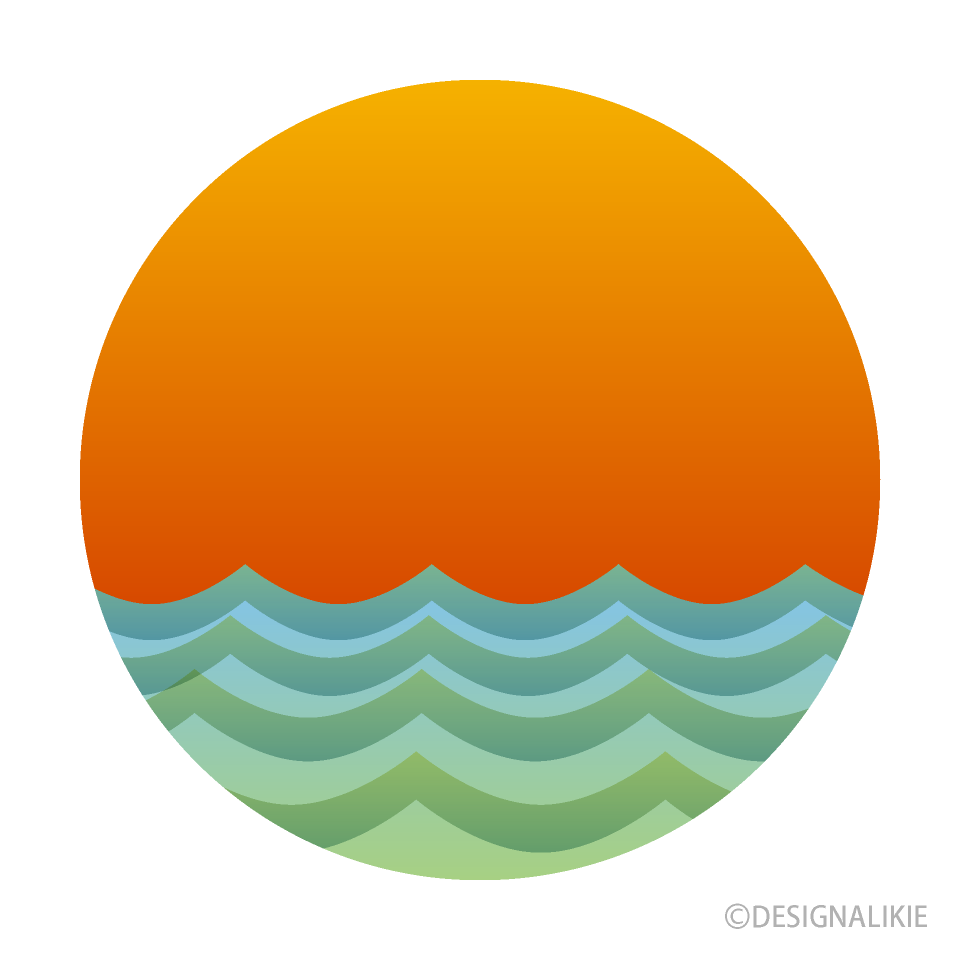 Sunset Ocean Wave Circle