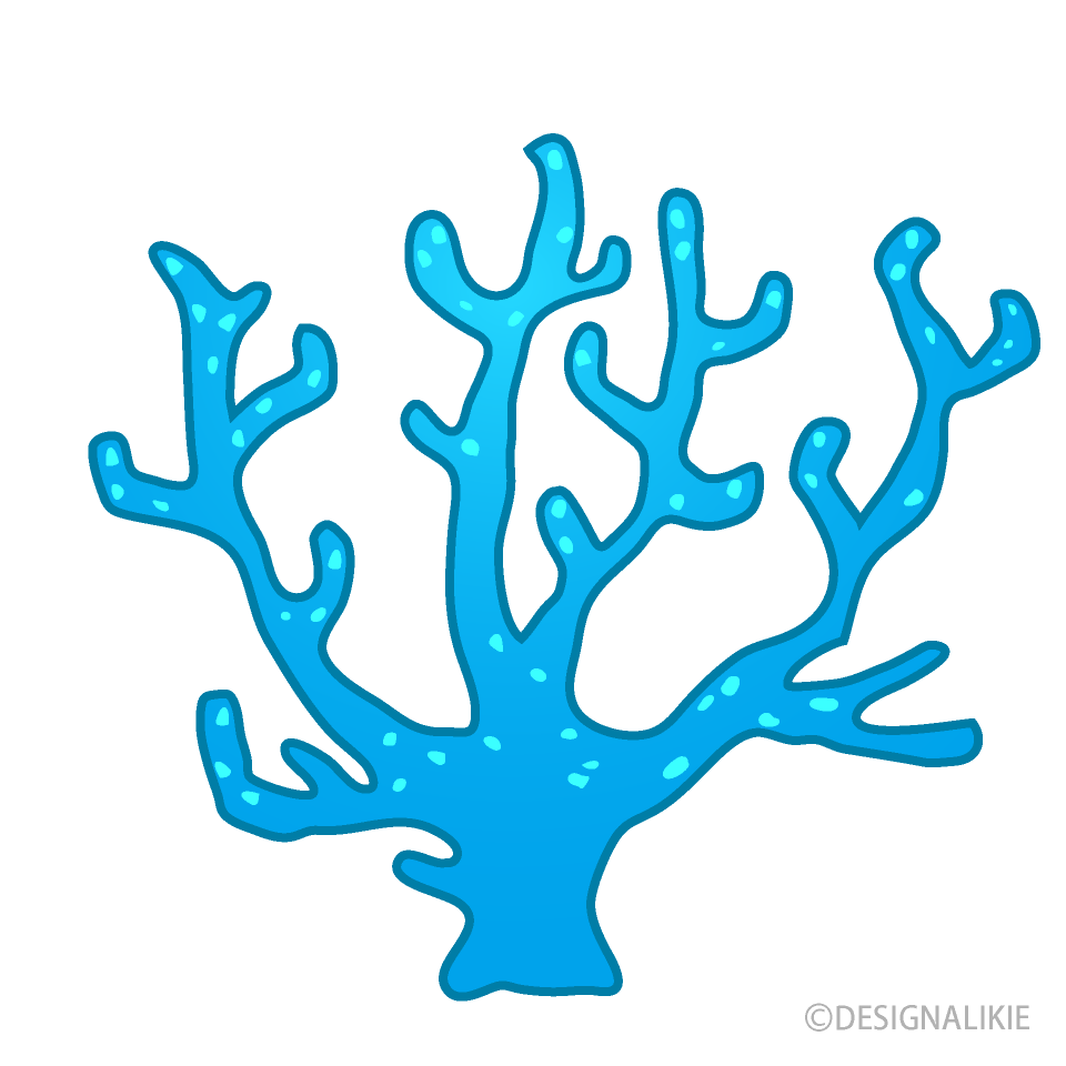 Simple Blue Coral Clip Art Free PNG Image｜Illustoon