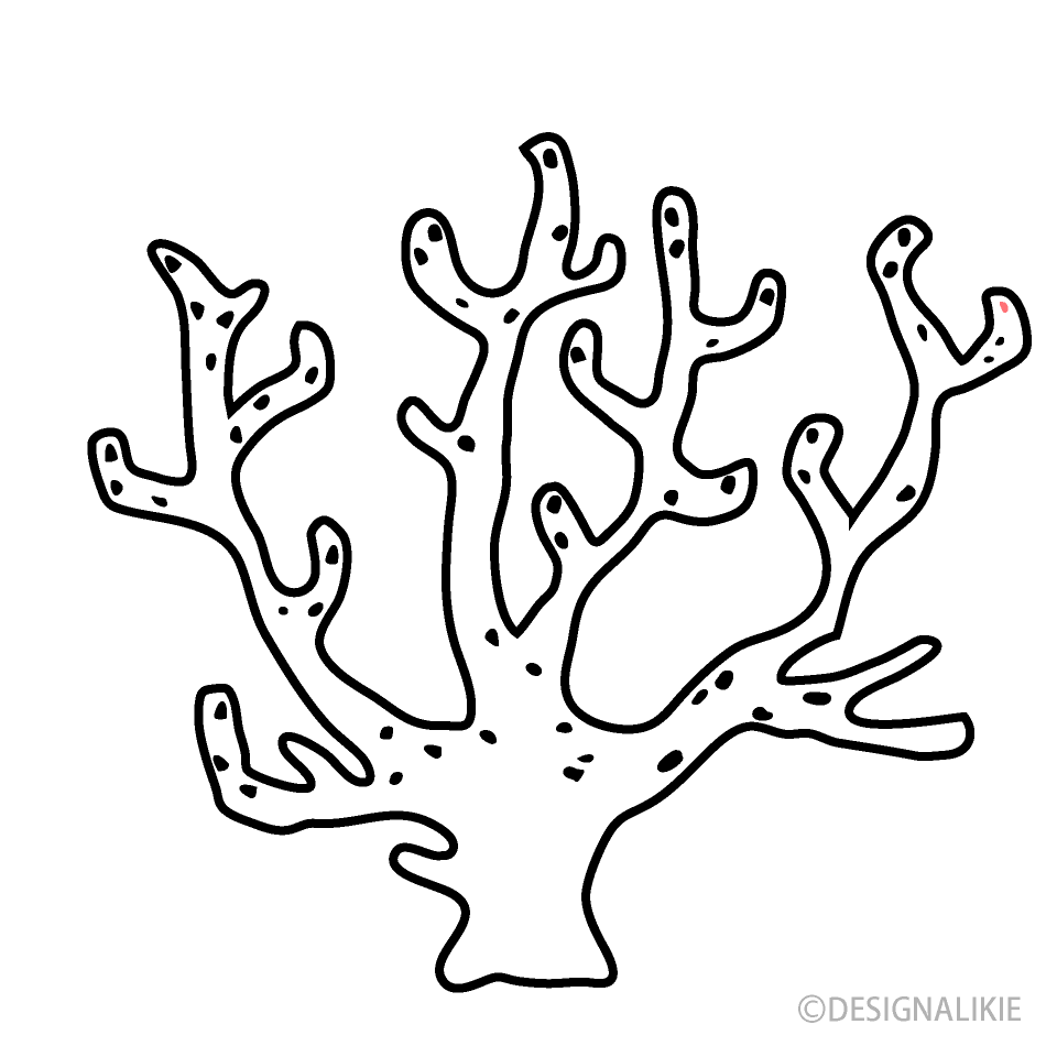 Simple Coral Black and White Free PNG Image｜Illustoon