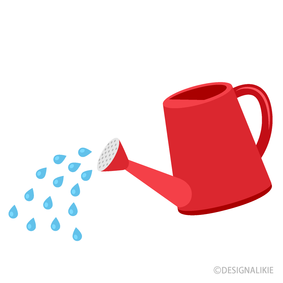Red Watering Can Pouring