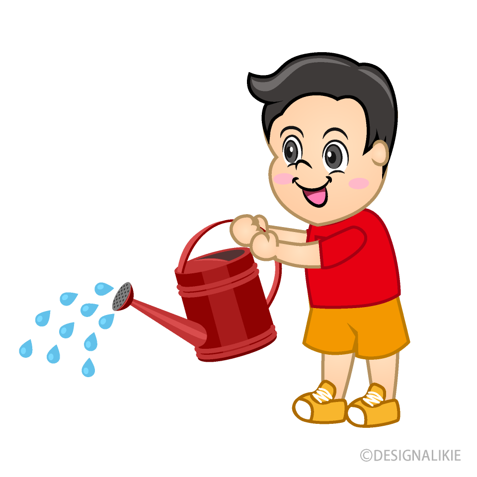 Child Watering Clip Art Free PNG Image｜Illustoon