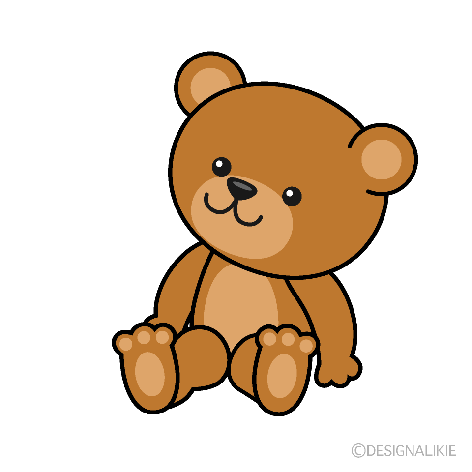 Relaxing Teddy Bear Clip Art Free PNG Image｜Illustoon