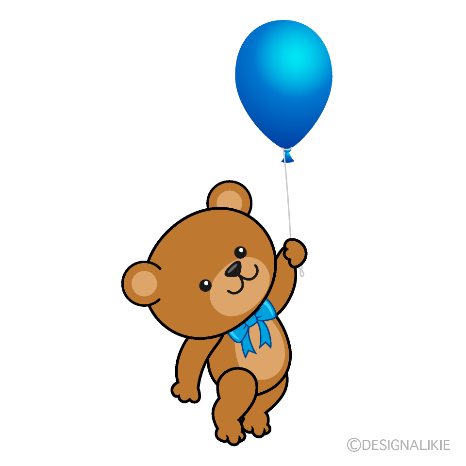 Teddy Bear with Blue Balloon