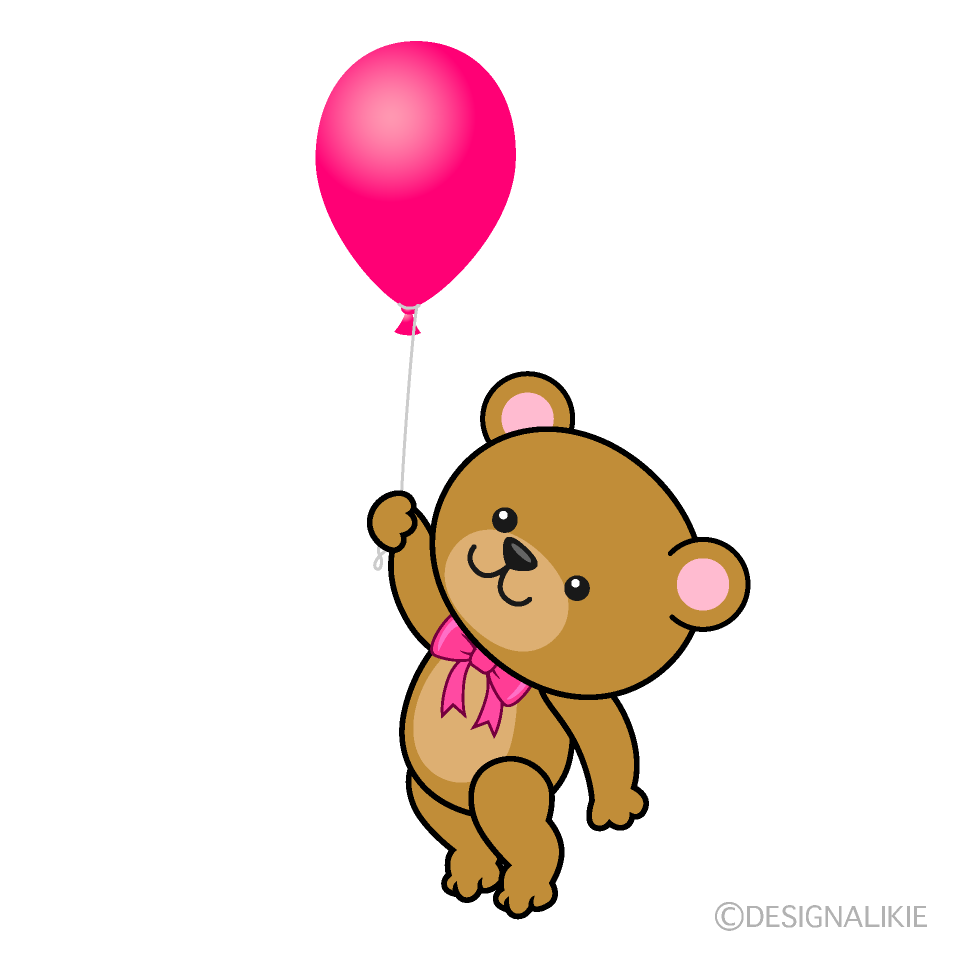 Teddy Bear with Pink Balloon
